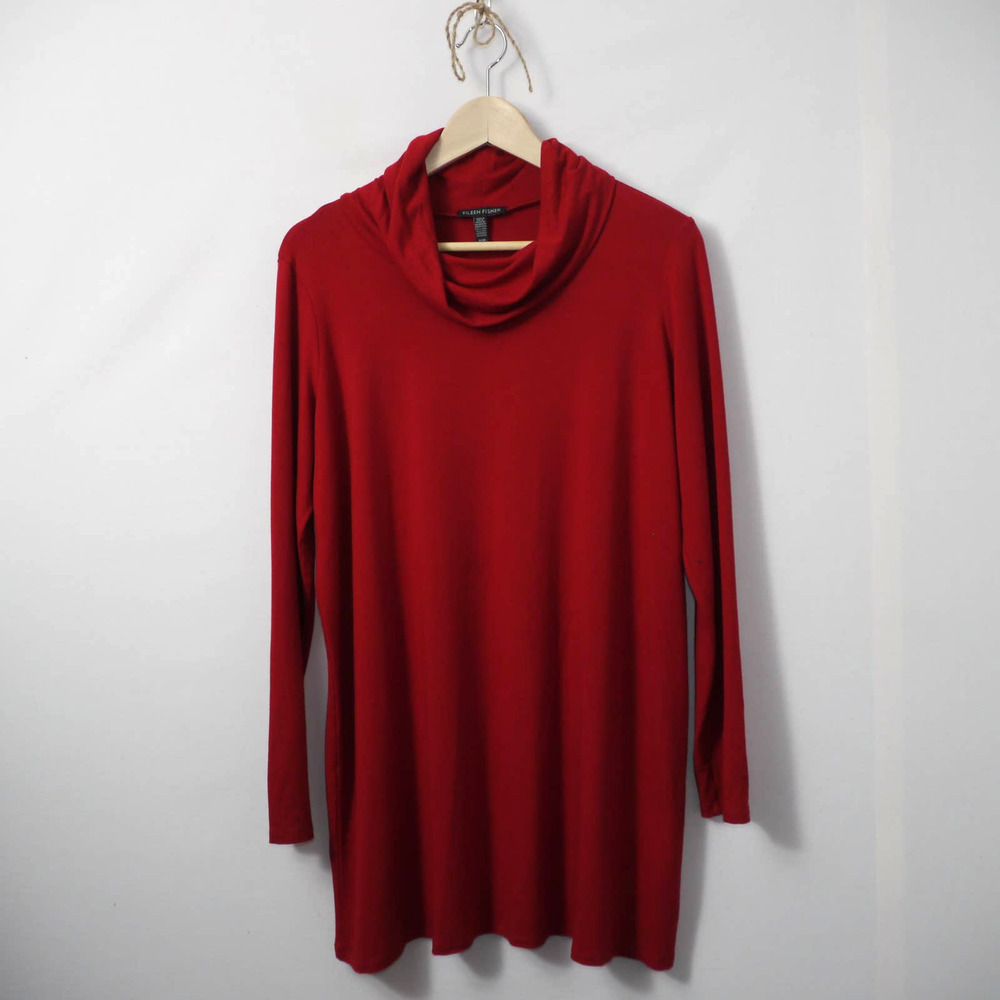 Eileen Fisher Red Turtle Neck Sweater Size M